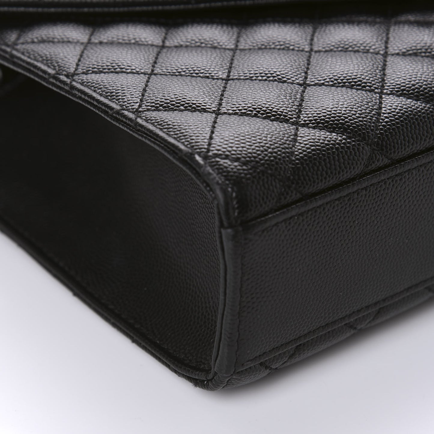 Grain De Poudre Textured Mixed Matelasse Triquilt Medium Monogram Satchel Black
