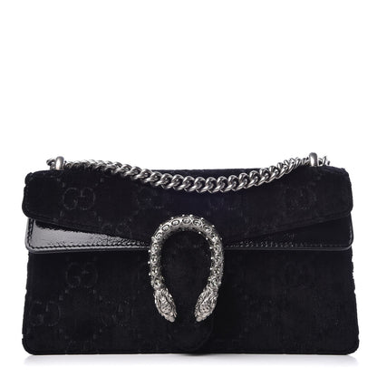Gucci Velvet Skipper Crystal GG Monogram Small Dionysus Shoulder Bag Black Black Diamond 1 of 8