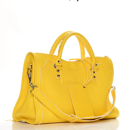 Balenciaga Supple Grained Calfskin Classic Silver Hardware Highlight City Jaune Soleil 4 of 10