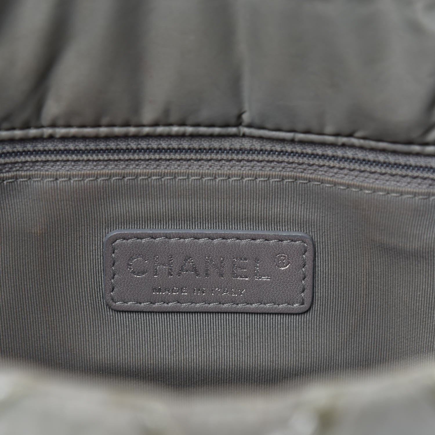 Chanel Nylon Quilted Medium Tweed on Stitch Bubble Flap Grey 7 of 9