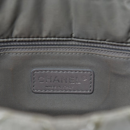 Chanel Nylon Quilted Medium Tweed on Stitch Bubble Flap Grey 7 of 9