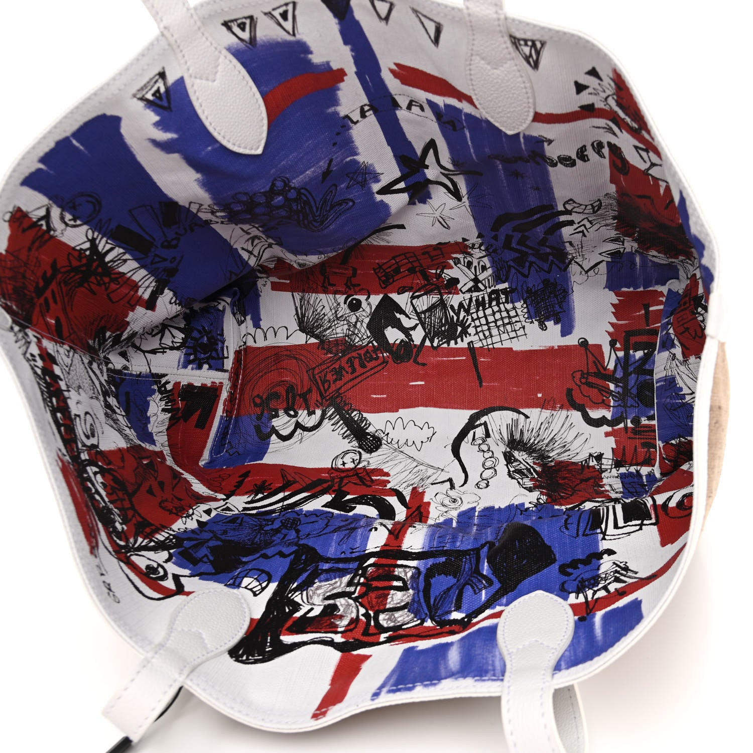 Burberry Canvas House Check Union Jack Sketchbook Reversible Doodle Tote Red White Blue 8 of 17