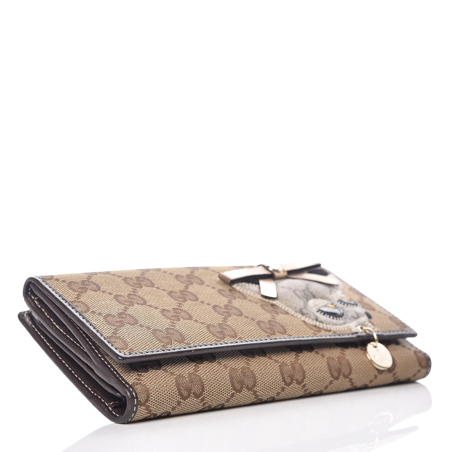 Gucci Monogram Guccioli Brando Chihuahua Continental Wallet Dark Brown 4 of 13