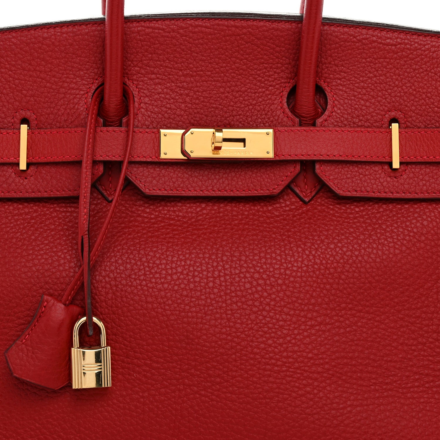 Hermes Taurillon Clemence Birkin 35 Rouge Vif 8 of 13
