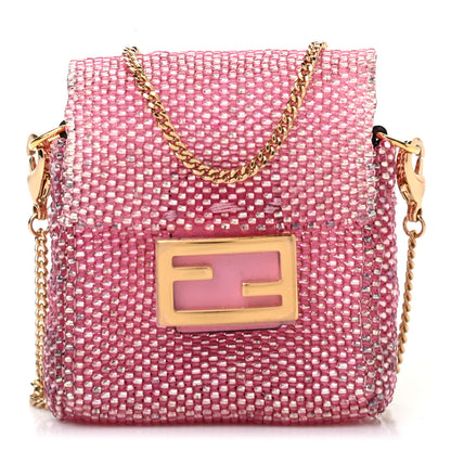 Fendi Glass Beaded Mini Pico Baguette Charm Orchidea 1 of 7