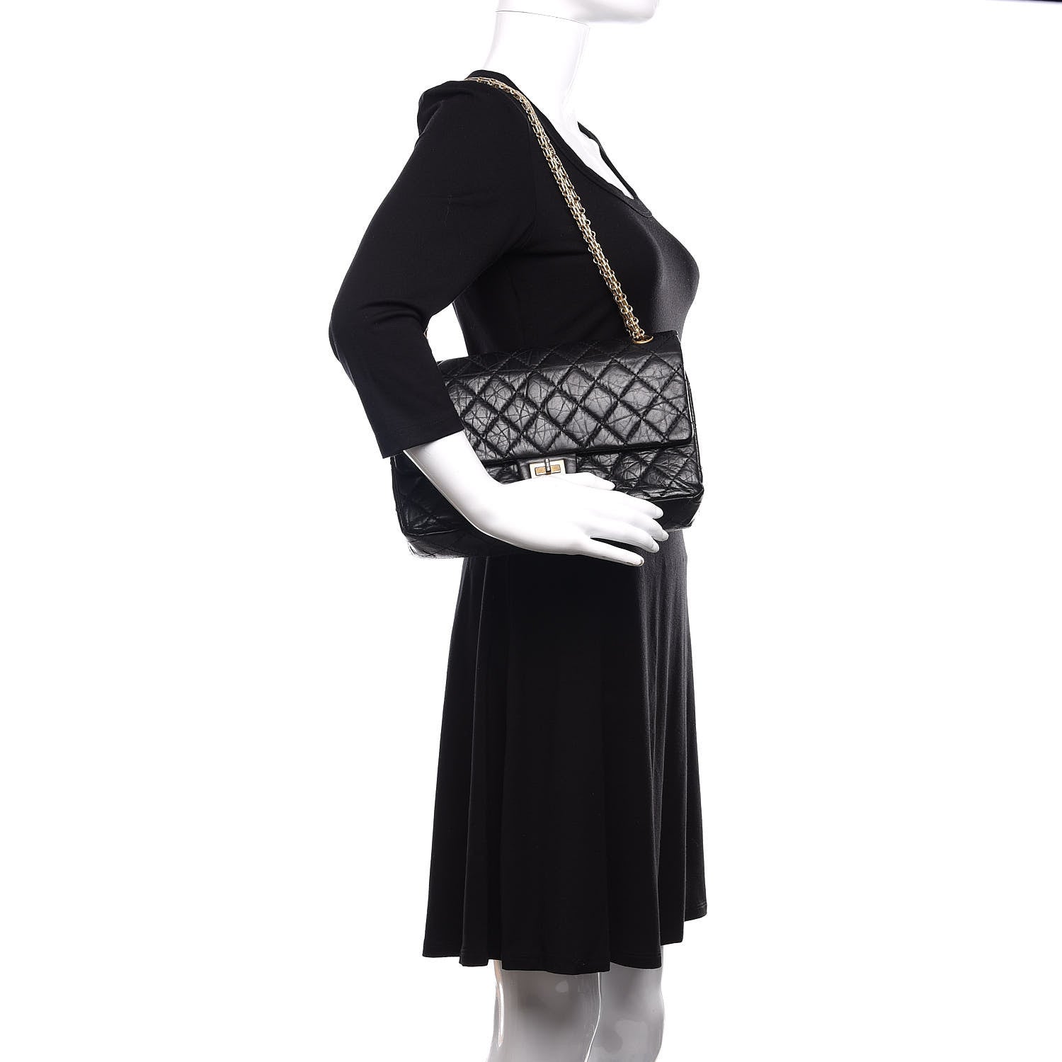 Chanel Aged Calfskin Quilted 2.55 Reissue 226 Flap Black 3 of 11