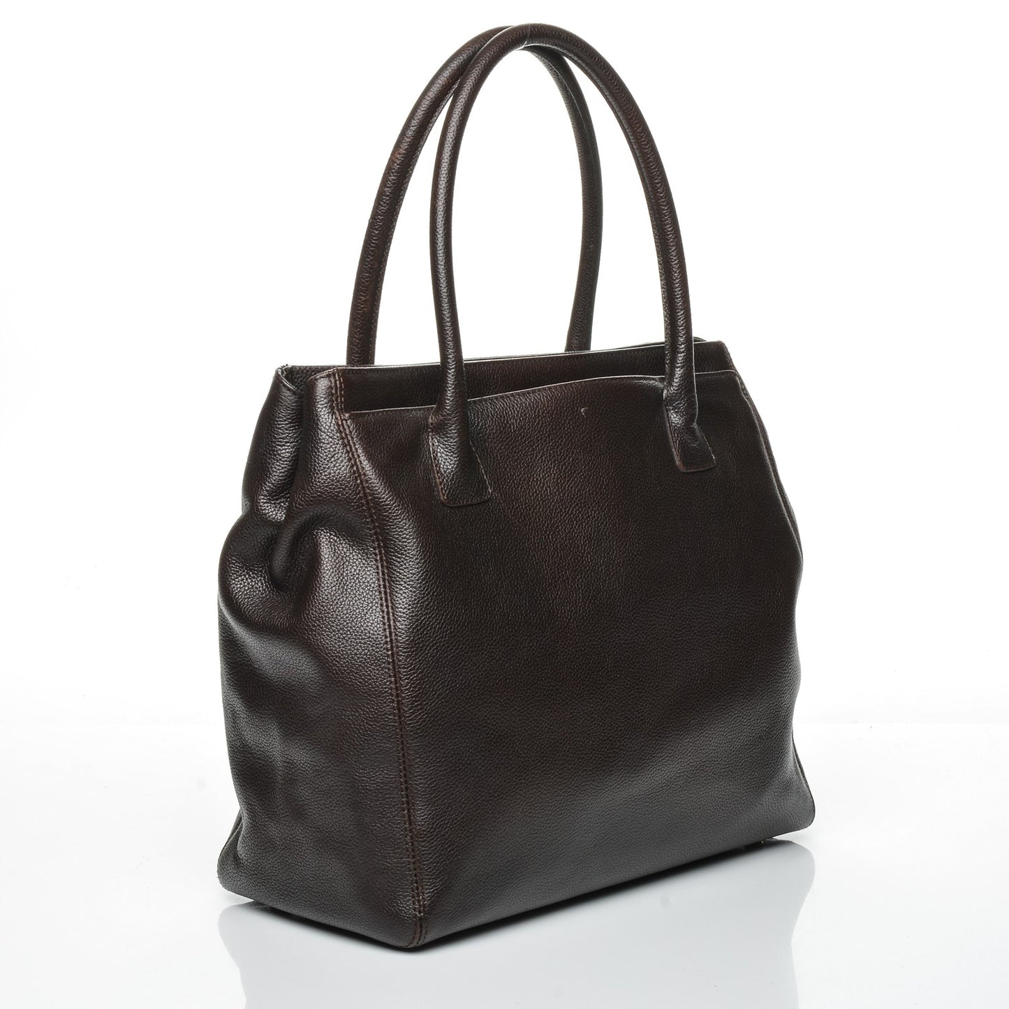Calfskin Tall Cerf Tote Brown