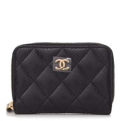 Chanel Caviar Quilted Zip Coin Purse Black 1 of 8
