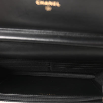 Chanel Lambskin Quilted Boy Wallet On Chain WOC Black 5 of 11