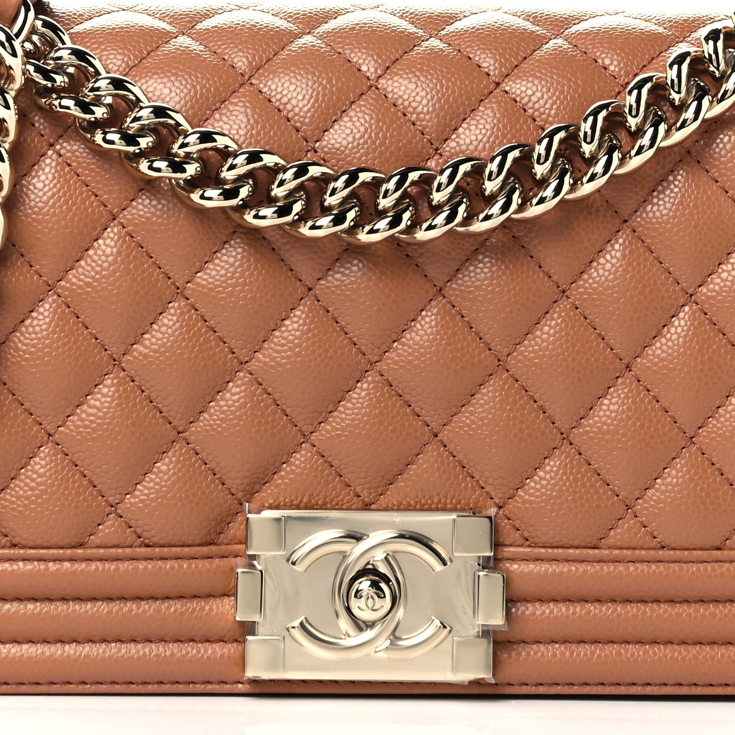 Chanel Caviar Quilted Medium Boy Flap Brown 7 of 10
