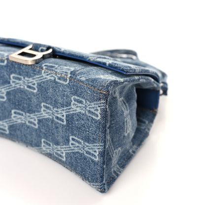 Balenciaga Denim BB Monogram Small Hourglass Top Handle Bag Blue 6 of 9
