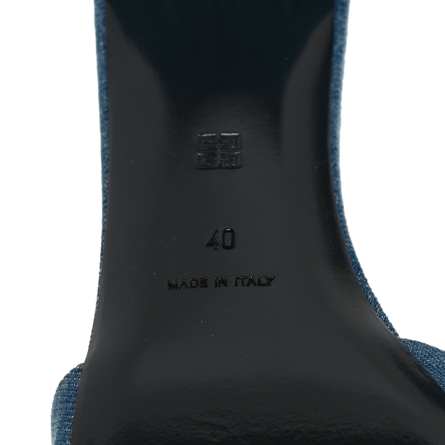 Cotton Denim 4G Logo Mule Sandals 40 Denim Blue