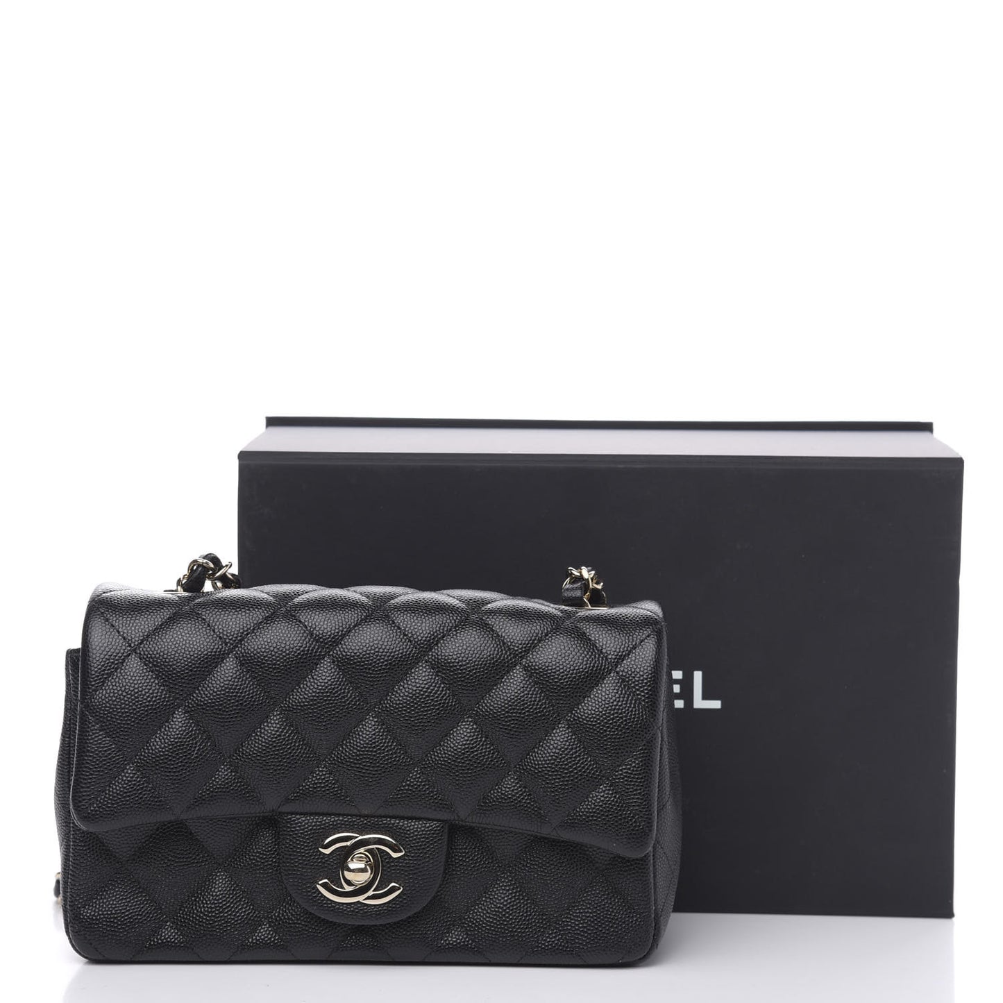 Caviar Quilted Mini Rectangular Flap Black