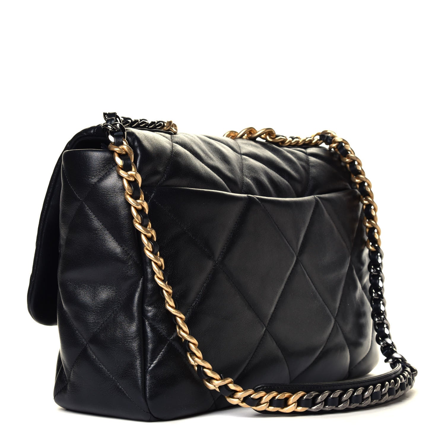 Chanel Lambskin Quilted Maxi Chanel 19 Flap Black 2 of 5