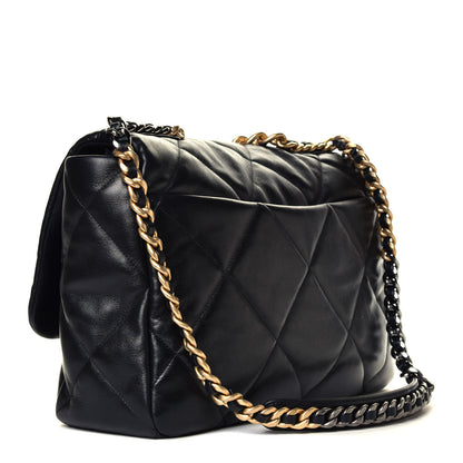 Chanel Lambskin Quilted Maxi Chanel 19 Flap Black 2 of 5