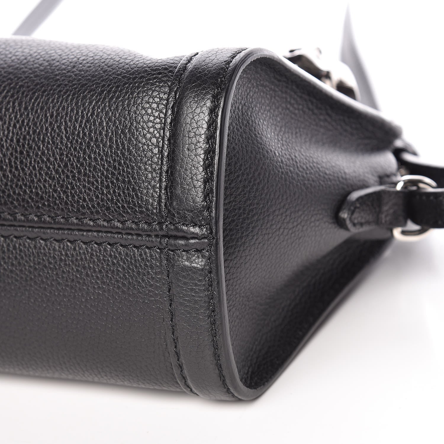 Alexander McQueen Pebbled Calfskin Mini Padlock Tote Black 9 of 9