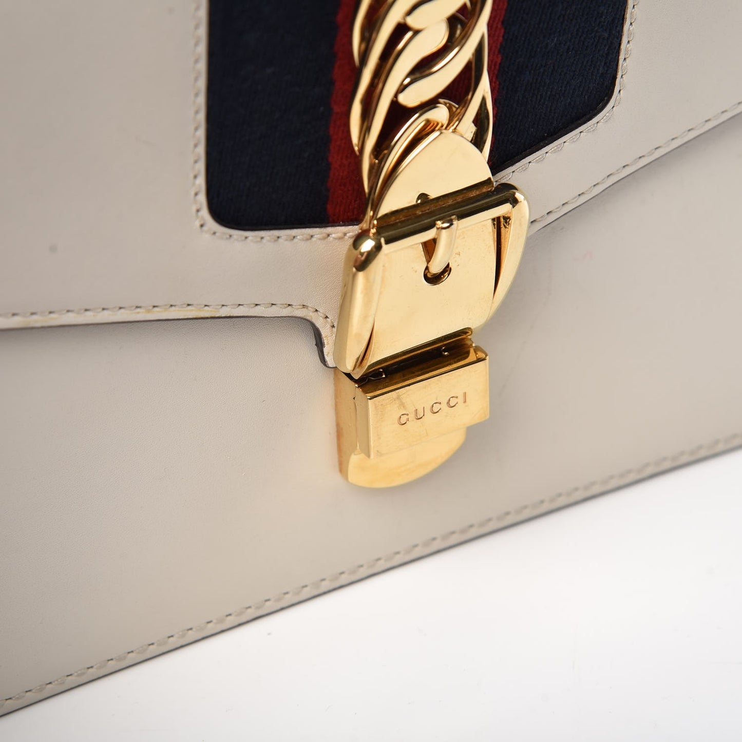 Calfskin Small Sylvie Shoulder Bag Off White