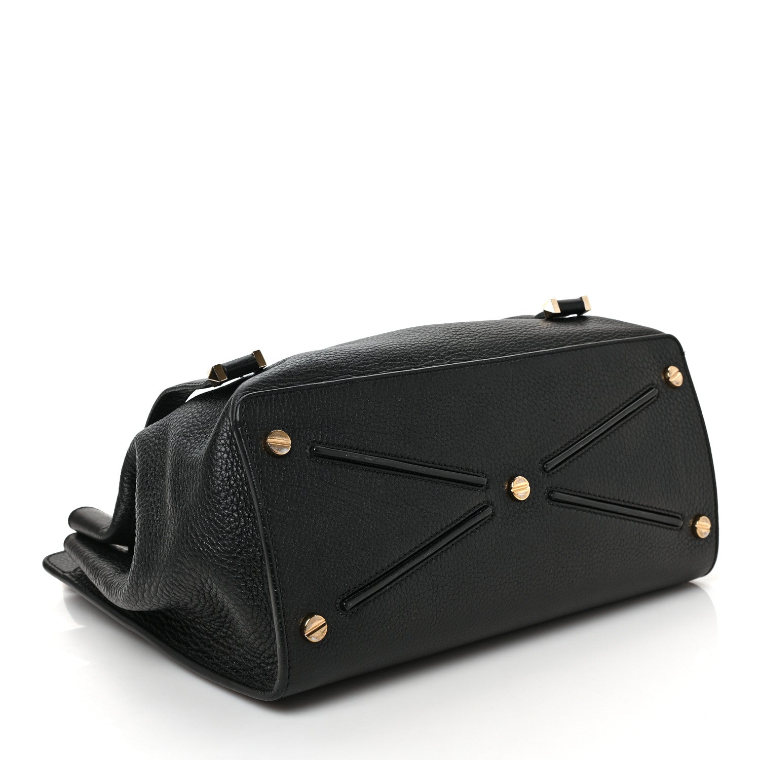 Valentino Garavani Pebbled Calfskin Large JoyLock Satchel Black 4 of 8