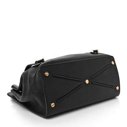 Valentino Garavani Pebbled Calfskin Large JoyLock Satchel Black 4 of 8
