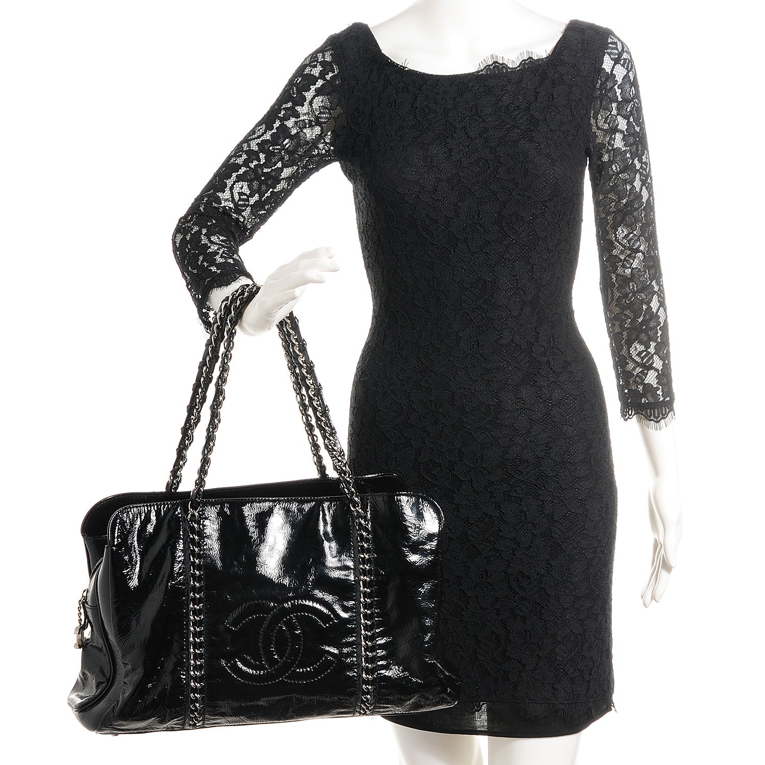 Chanel Patent Calfskin Large Luxe Ligne Tote Black 2 of 8