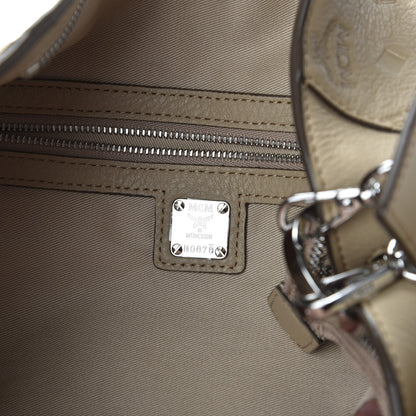 MCM Calfskin Ottomar Monogram Medium Klara Hobo New Beige 9 of 10