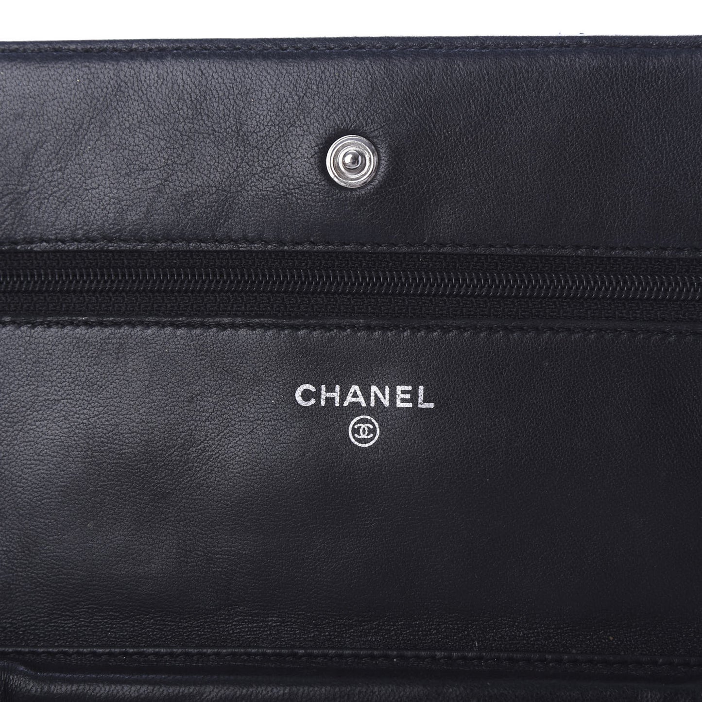 Lambskin Quilted Wallet On Chain WOC Black