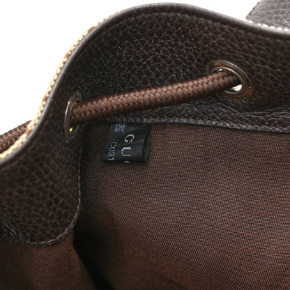 Gucci Monogram Dollar Calfskin O Drawstring Backpack Beige Ebony Testa di Moro Dark Chocolate 8 of 11