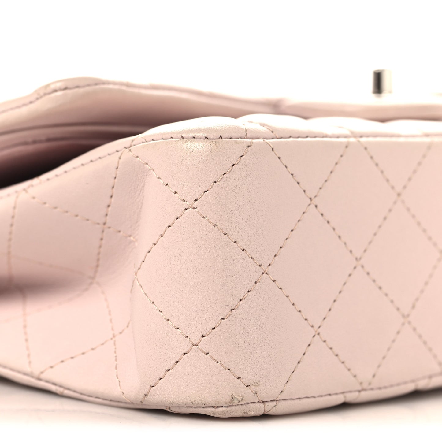 Lambskin Quilted Medium Double Flap Light Pink