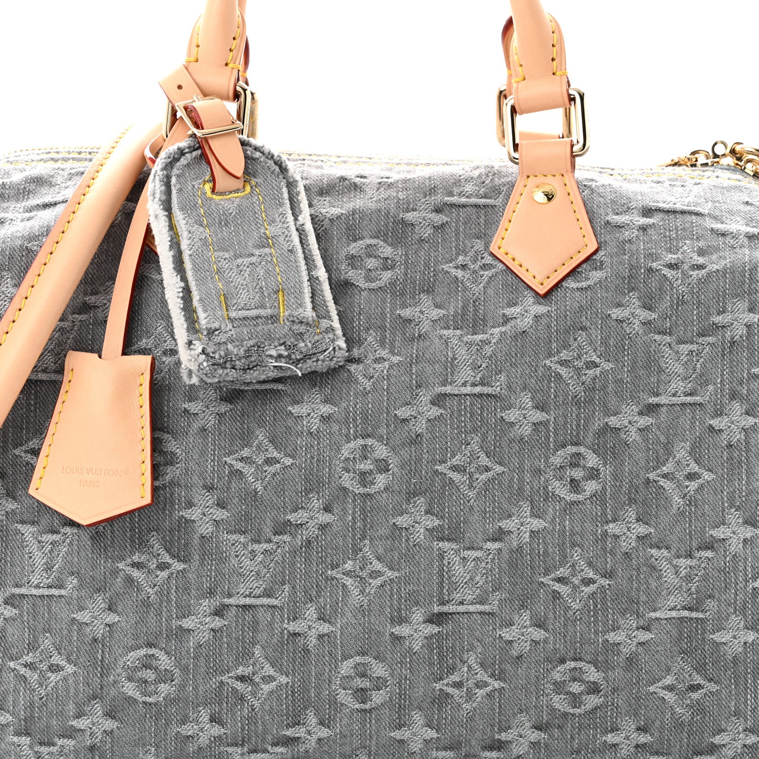 Louis Vuitton Monogram Denim Speedy Soft 30 Washed Gray 7 of 9