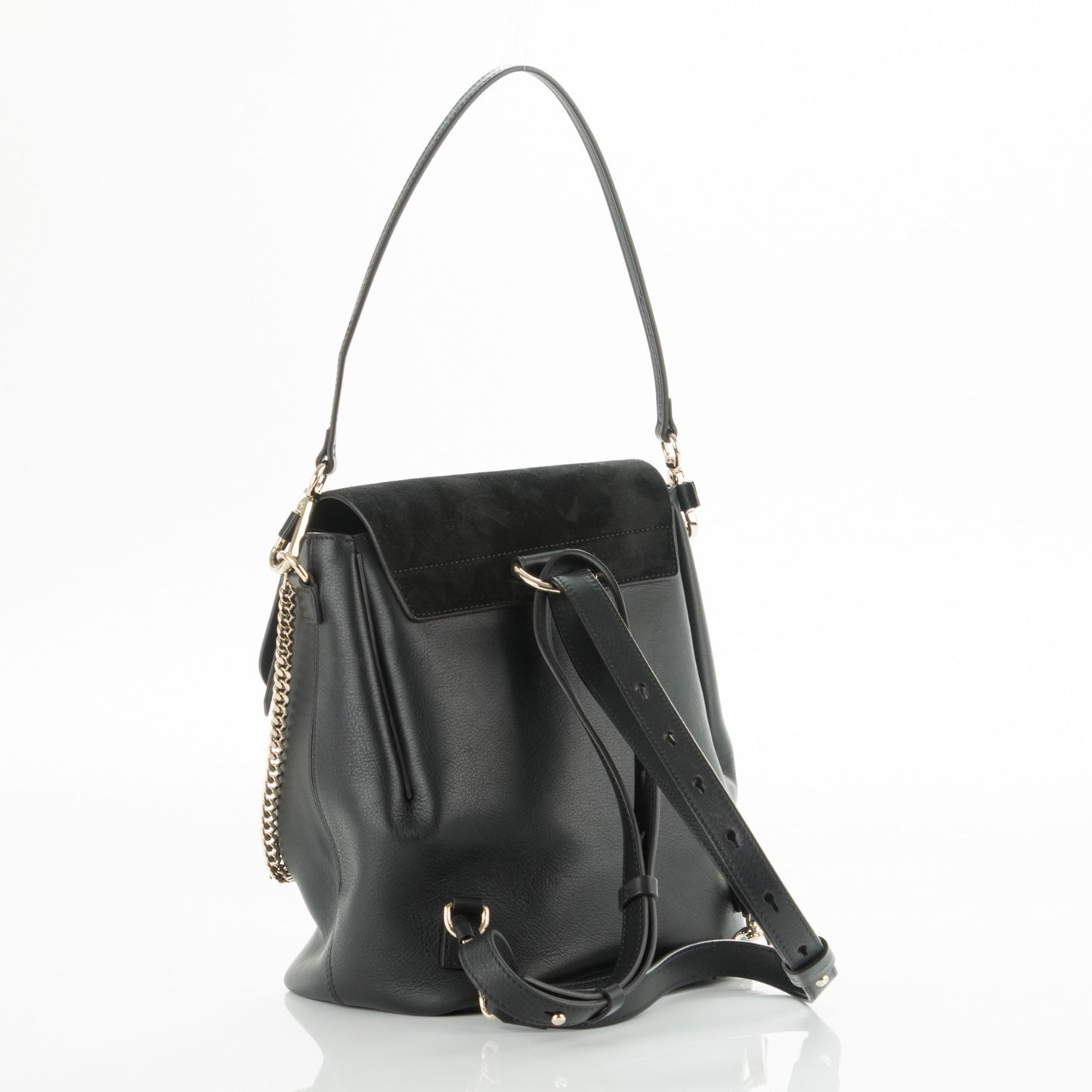 Suede Calfskin Medium Faye Backpack Black