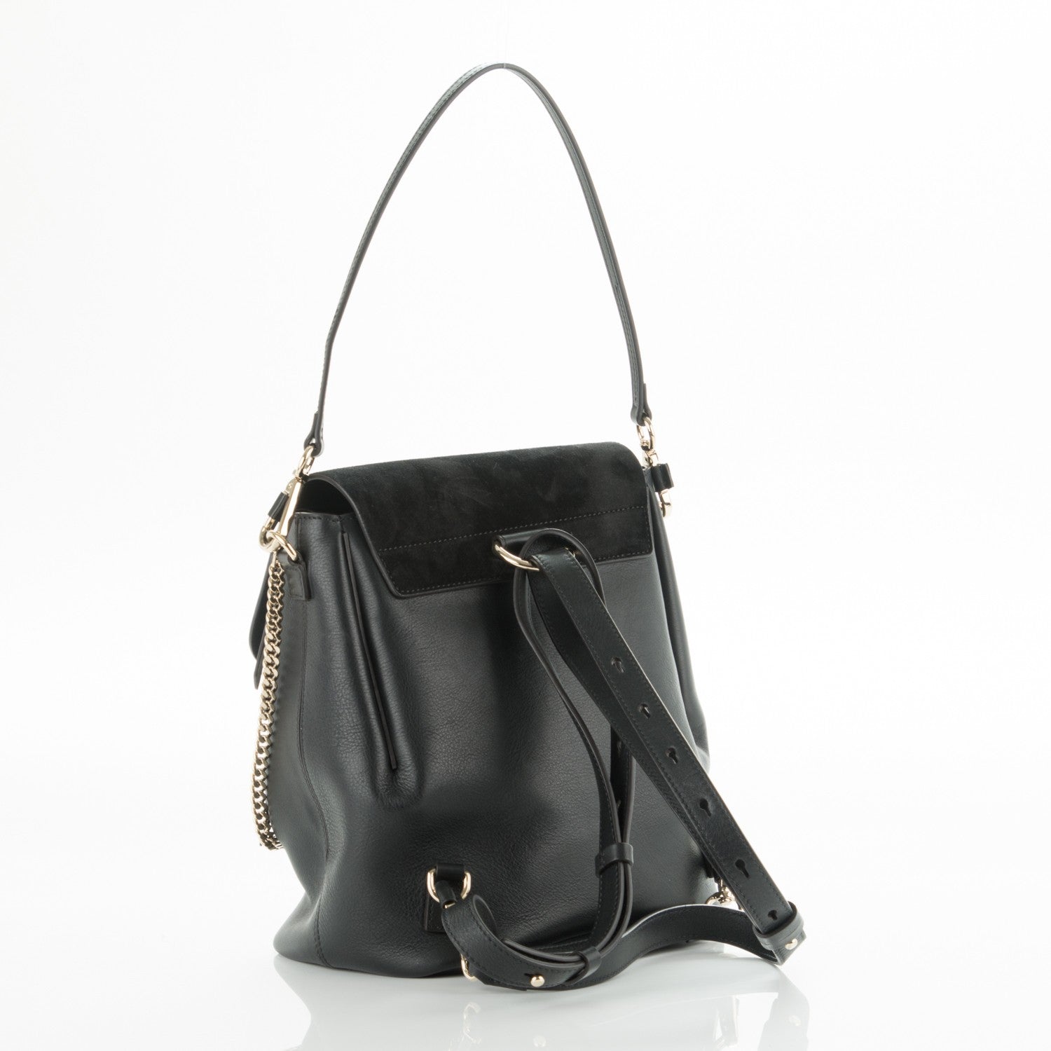 Chloe Suede Calfskin Medium Faye Backpack Black 3 of 7