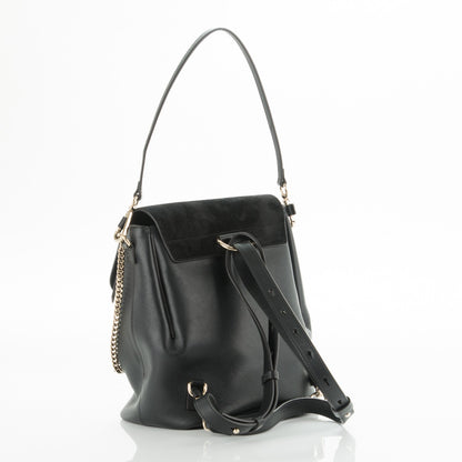 Chloe Suede Calfskin Medium Faye Backpack Black 3 of 7
