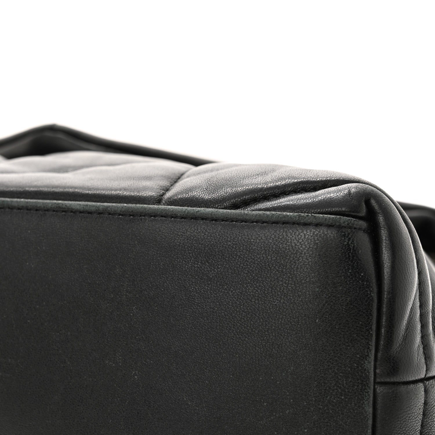 Saint Laurent Lambskin Quilted Small Loulou Puffer Monogram Chain Satchel Black 11 of 15