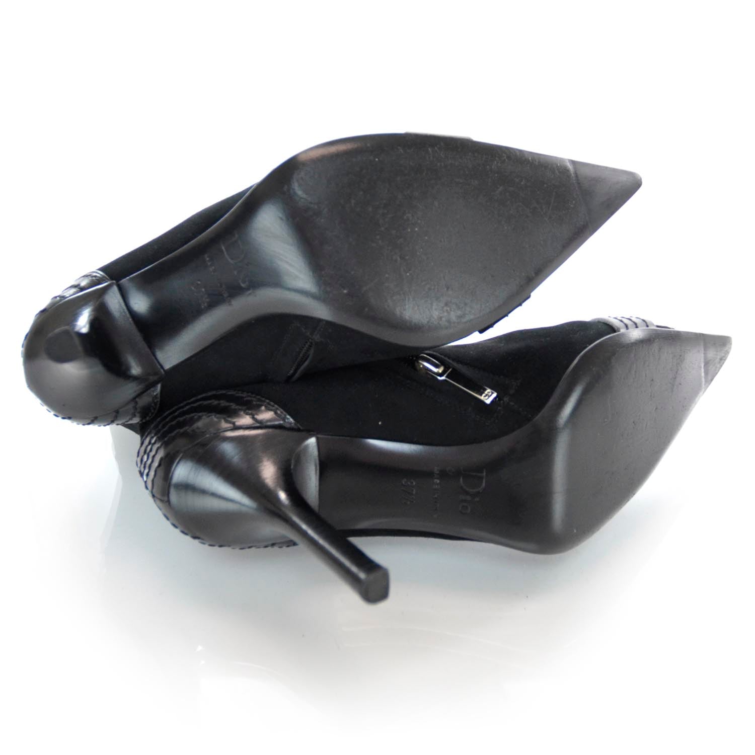 Christian Dior Suede Ankle Boots 37.5 Black 4 of 6