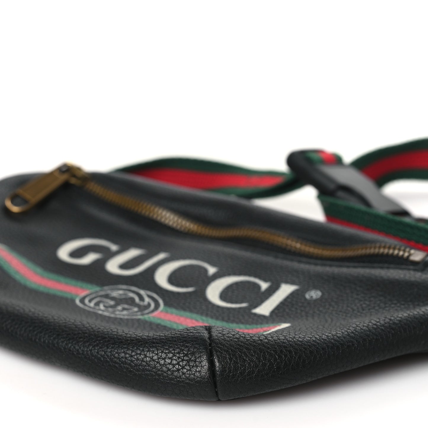 Grained Calfskin Small Logo Belt Bag Black