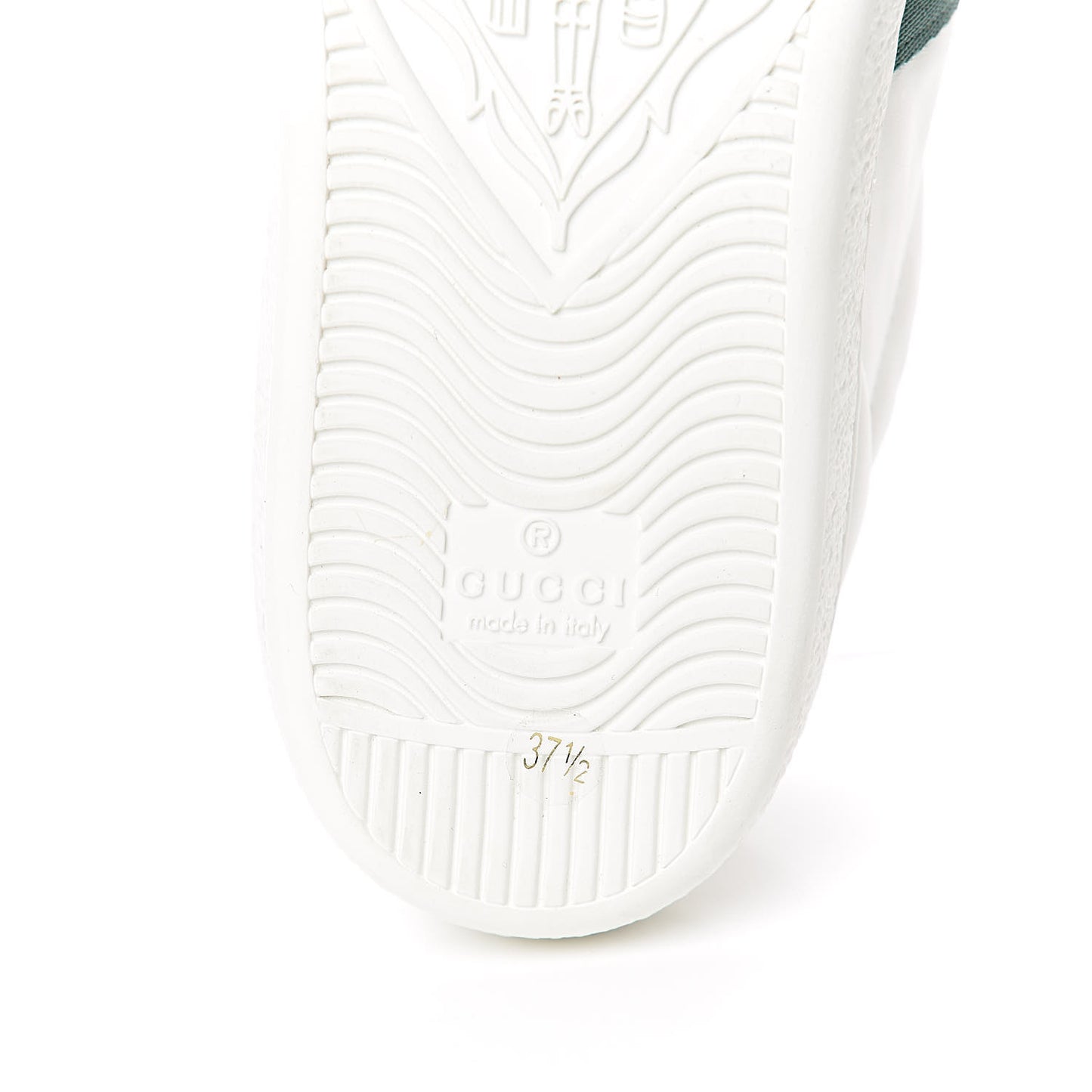 Calfskin Web Bee Embroidered Womens Ace Sneakers 37.5 White Green