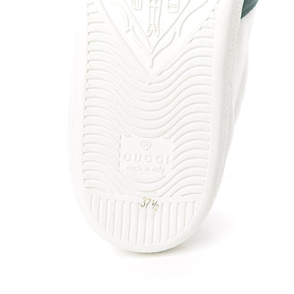 Gucci Calfskin Web Bee Embroidered Womens Ace Sneakers 37.5 White Green 7 of 9