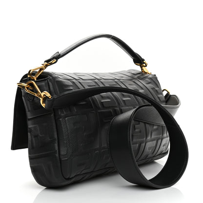 Fendi Nappa FF 1974 Embossed Large Baguette Black 3 of 11