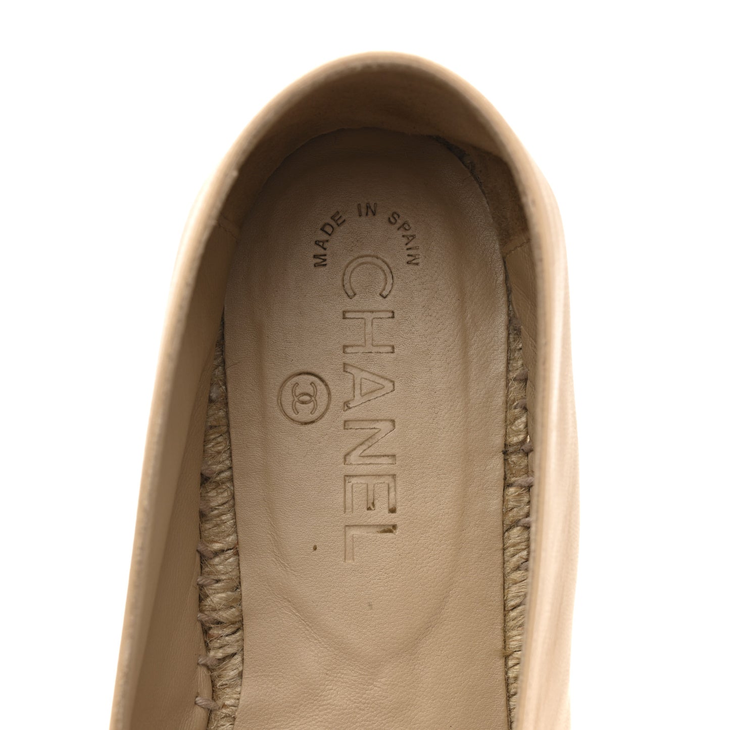 Lambskin CC Espadrilles 40 Beige Black