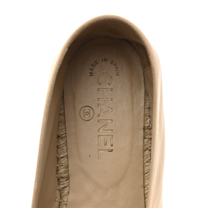 Chanel Lambskin CC Espadrilles 40 Beige Black 7 of 10