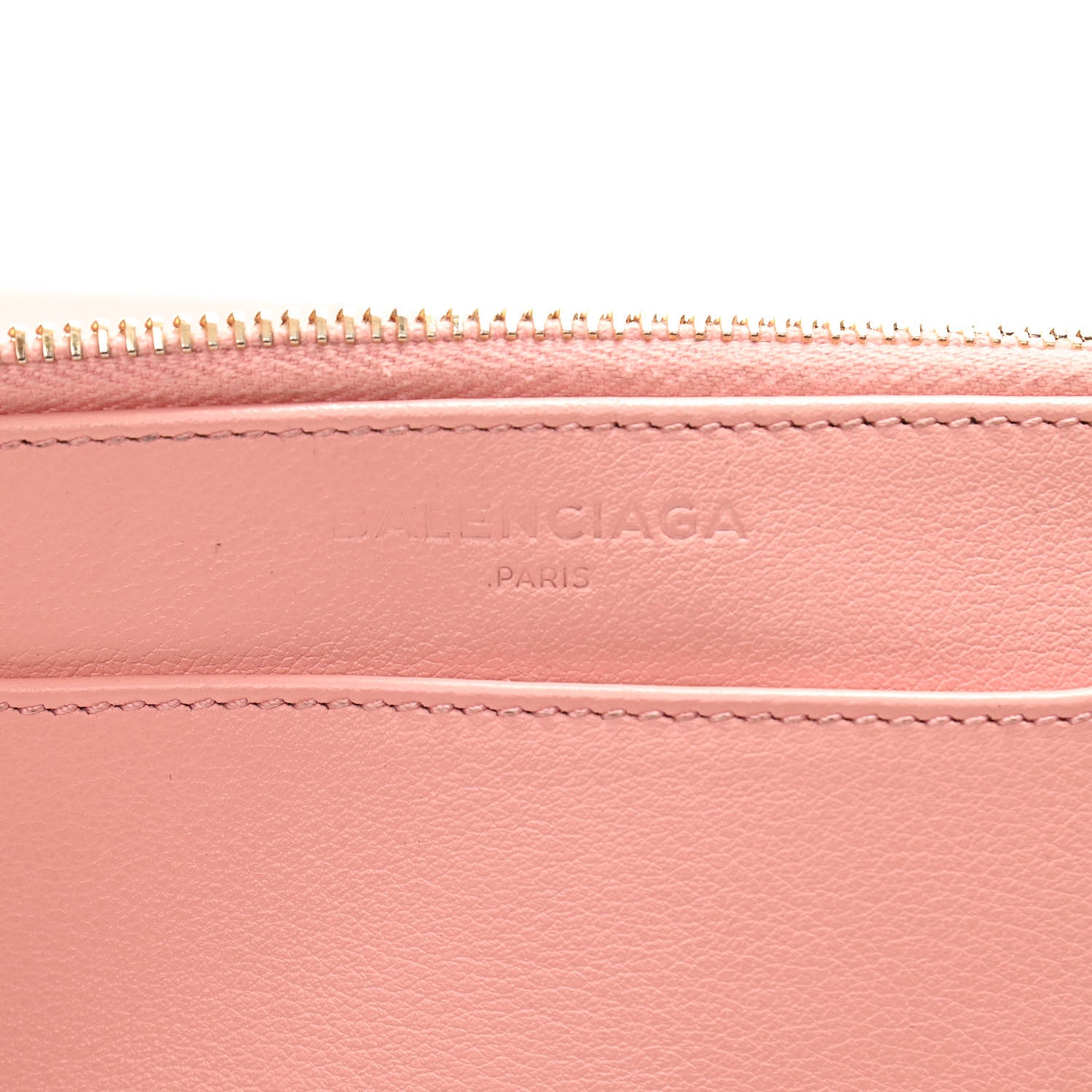 Balenciaga Veau Amp Plate Gold Chain Wallet Rose 5 of 10