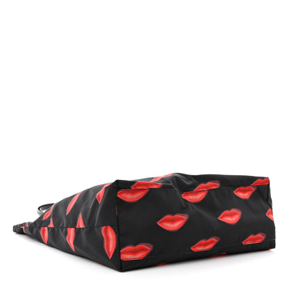 Prada Tessuto Nylon Lips Tote Black 4 of 10