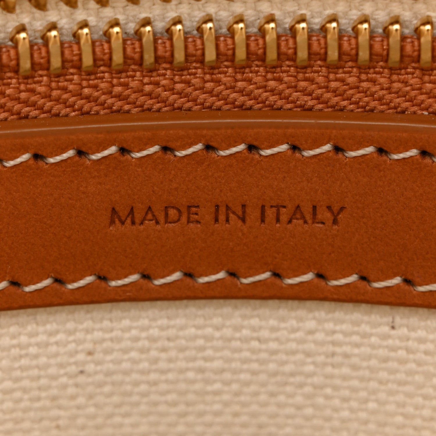 Celine Canvas Calfskin Horizontal Cabas Natural Tan 7 of 14