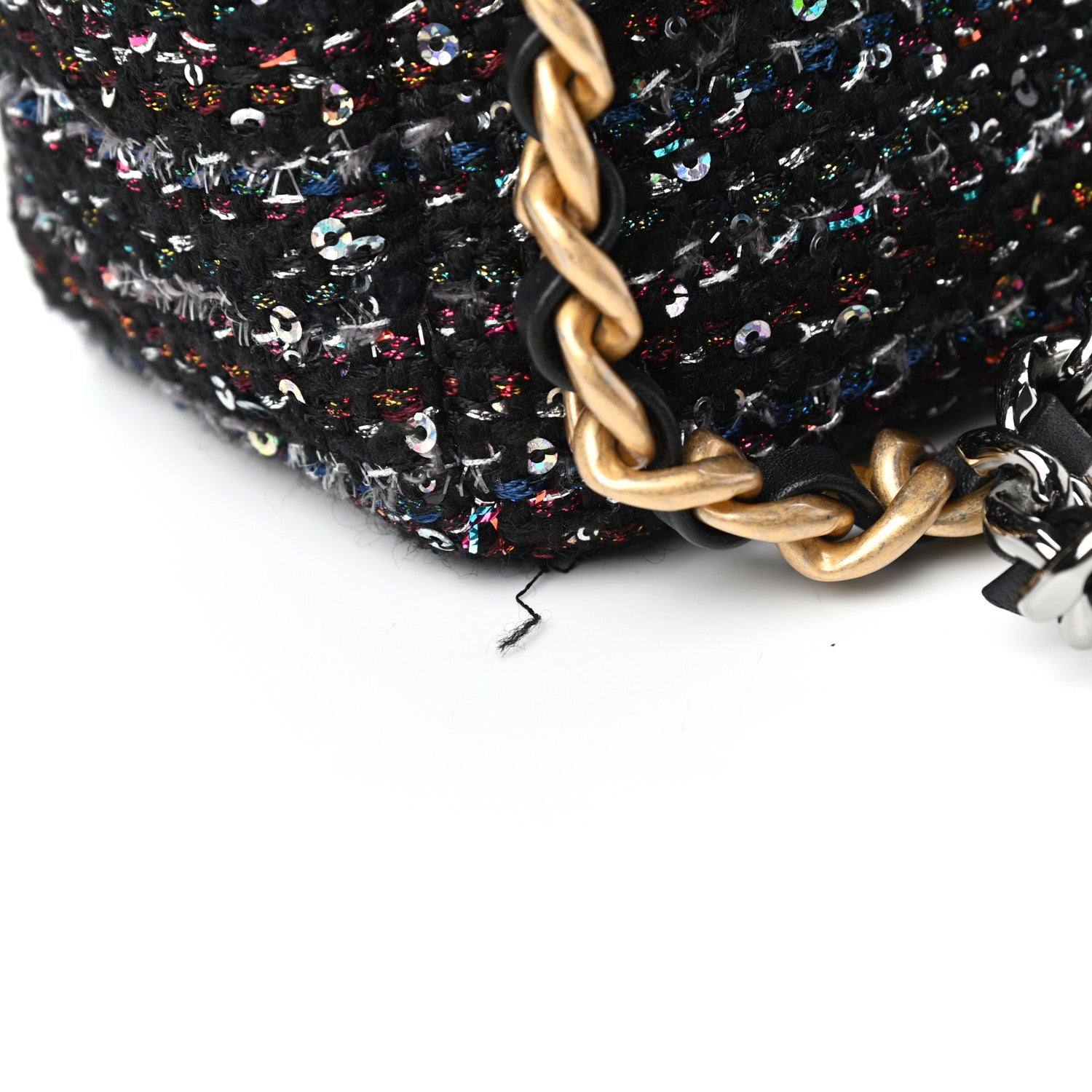 Chanel Tweed Sequin Quilted Medium Chanel 19 Flap Black Multicolor 10 of 10
