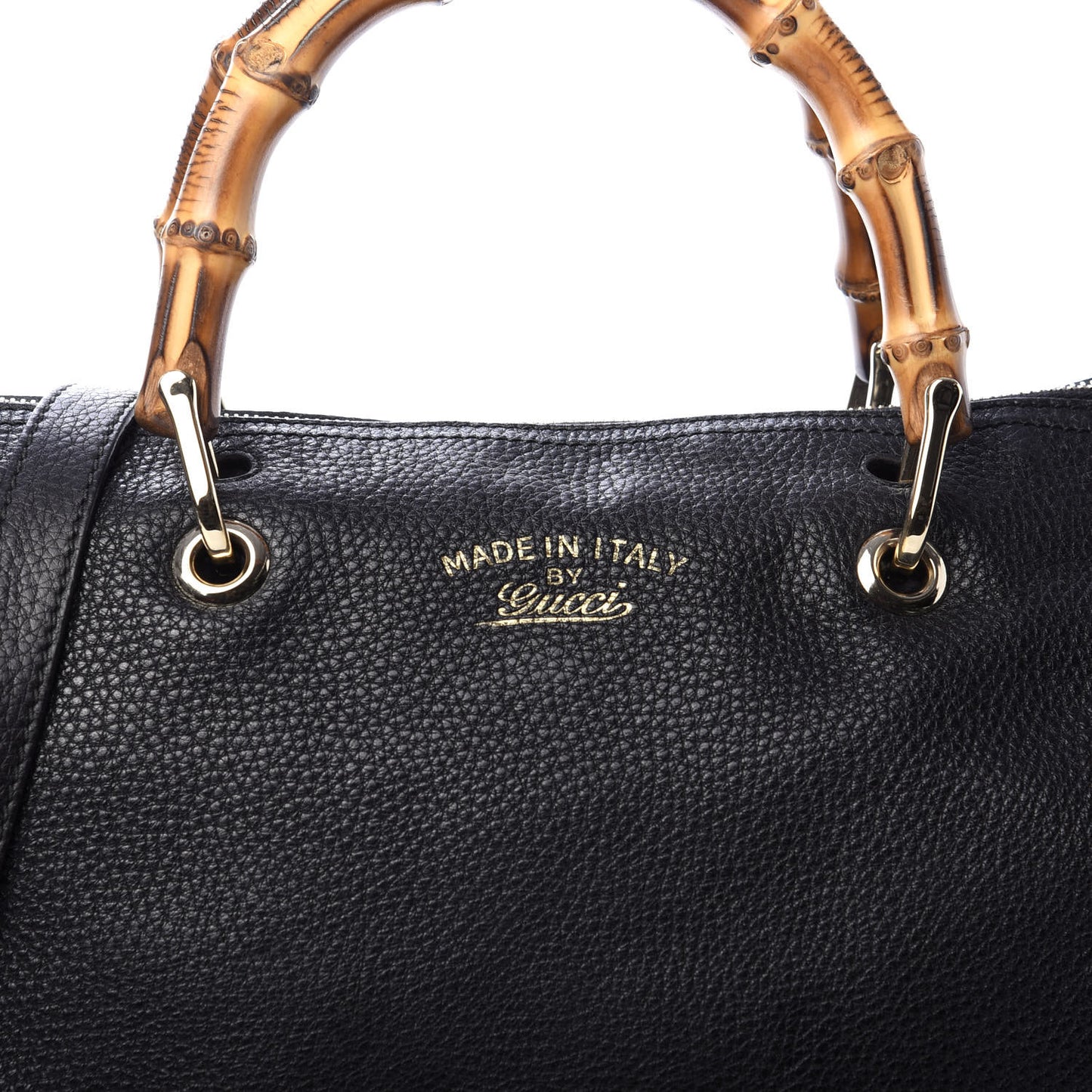 Calfskin Bamboo Medium Shopper Boston Black
