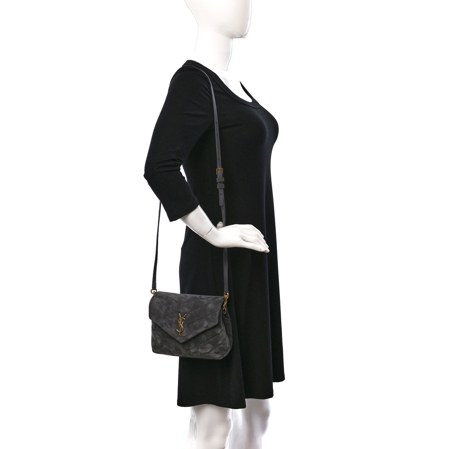 Suede Toy Loulou Shoulder Bag Storm