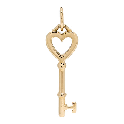 Tiffany 18K Yellow Gold Mini Heart Key Pendant 1 of 4