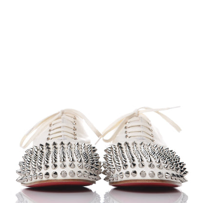 Christian Louboutin Nappa Freddy Spikes Donna Flat Sneakers 38 Latte Silver 2 of 9