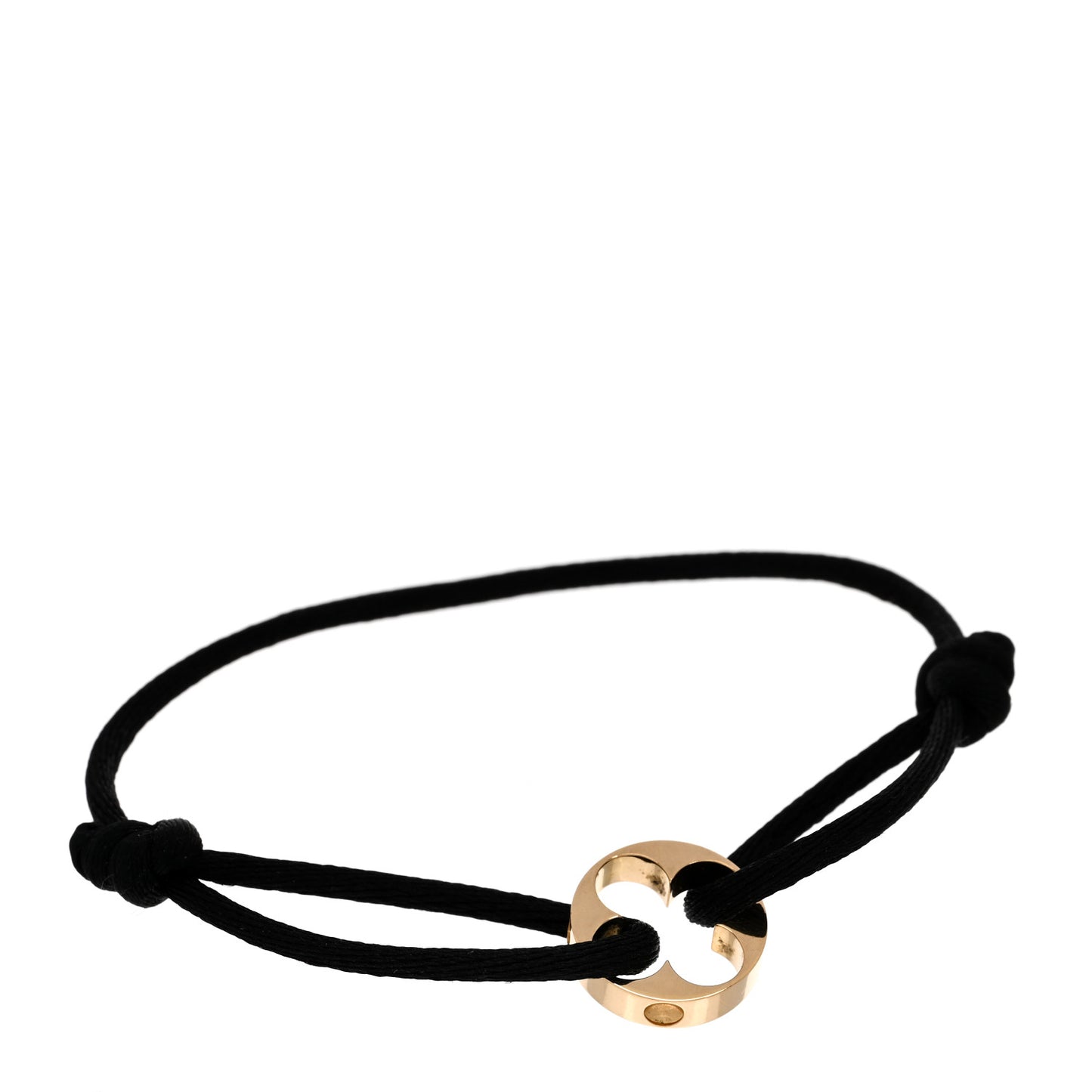 18K Yellow Gold Empreinte Adjustable Cord Bracelet Black