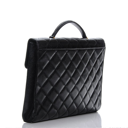 Chanel Caviar Quilted Briefcase Laptop Bag Black 3 of 13